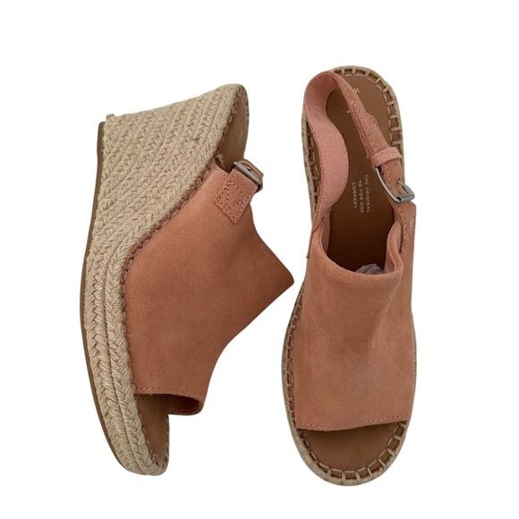 Toms Women's Blush Pink Suede Espadrille Wedge Sandal - Picture 4 of 11